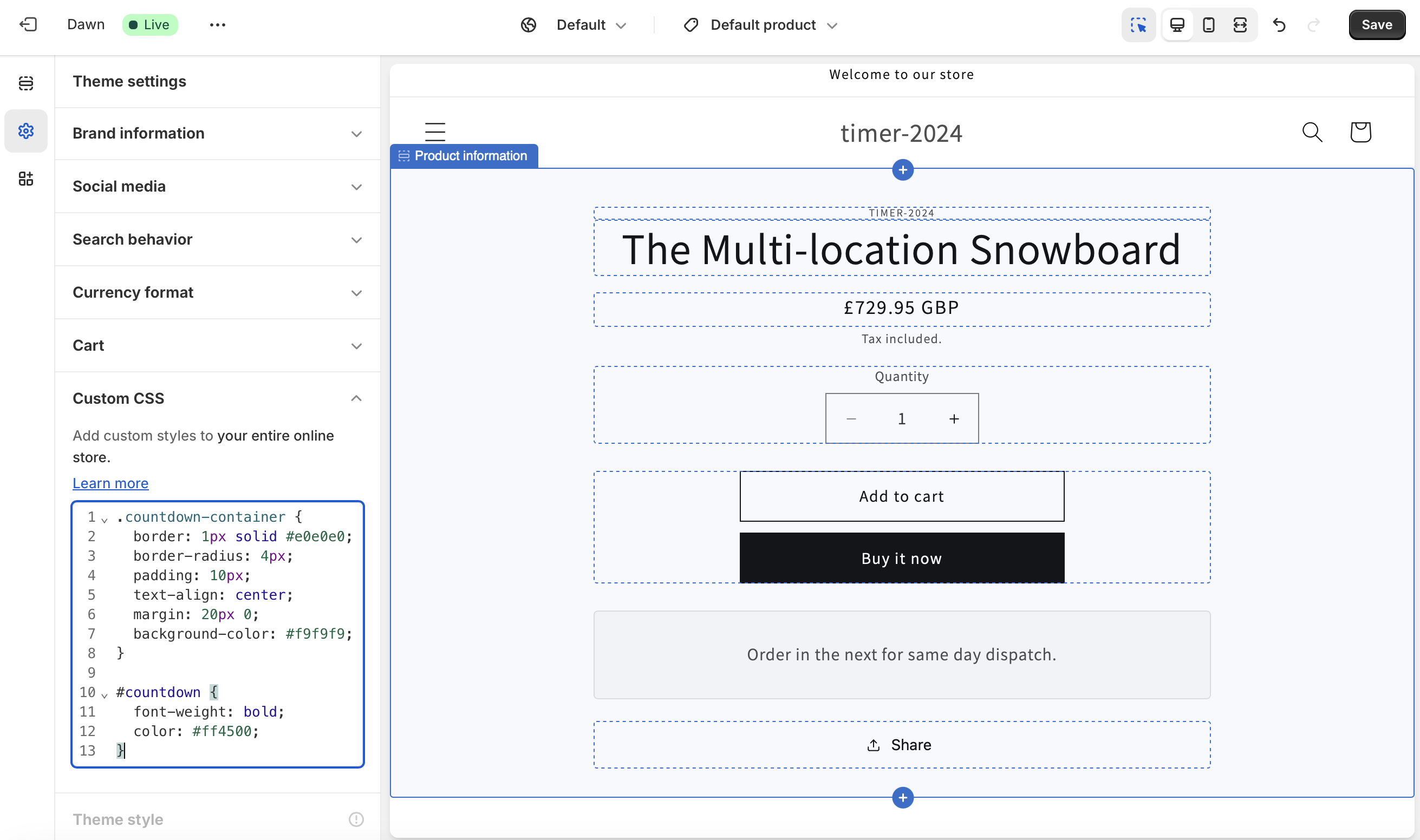 Adding CSS to your theme