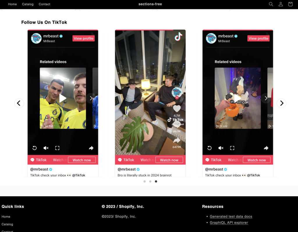 TikTok Video Slider