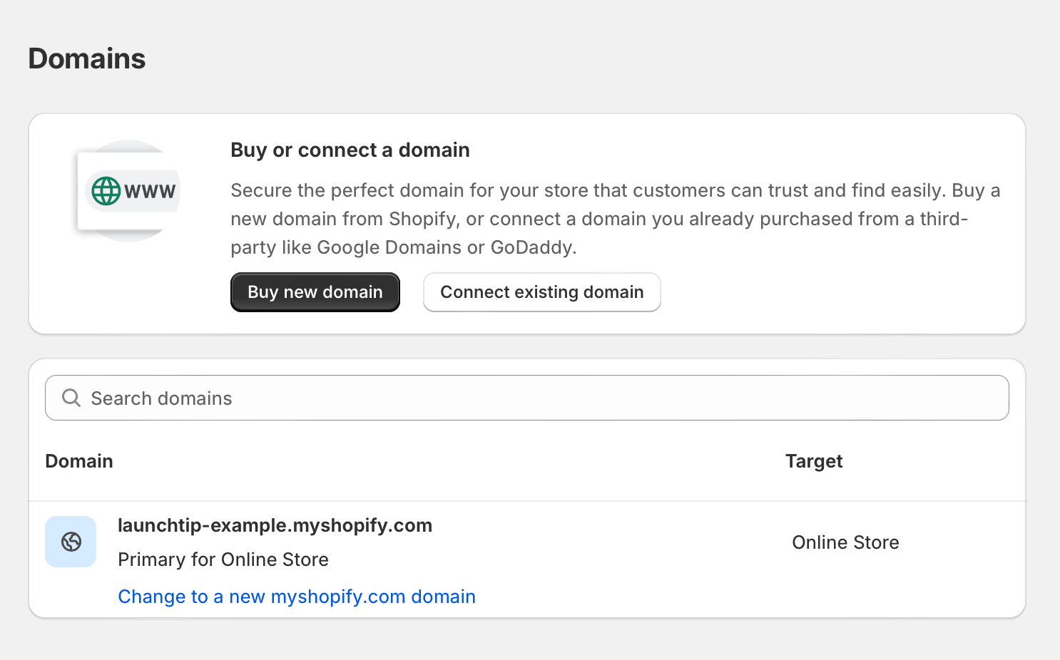 domains shopify subdomain