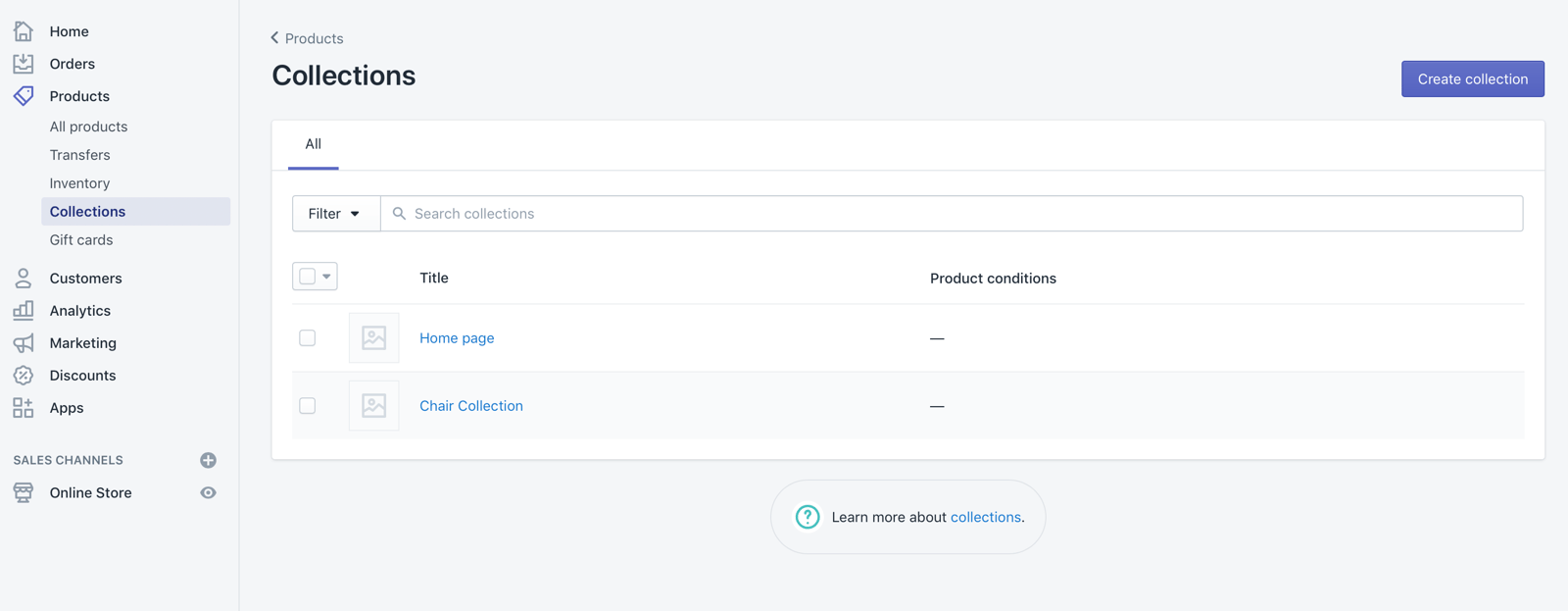 Creating and managing collections in your Shopify store