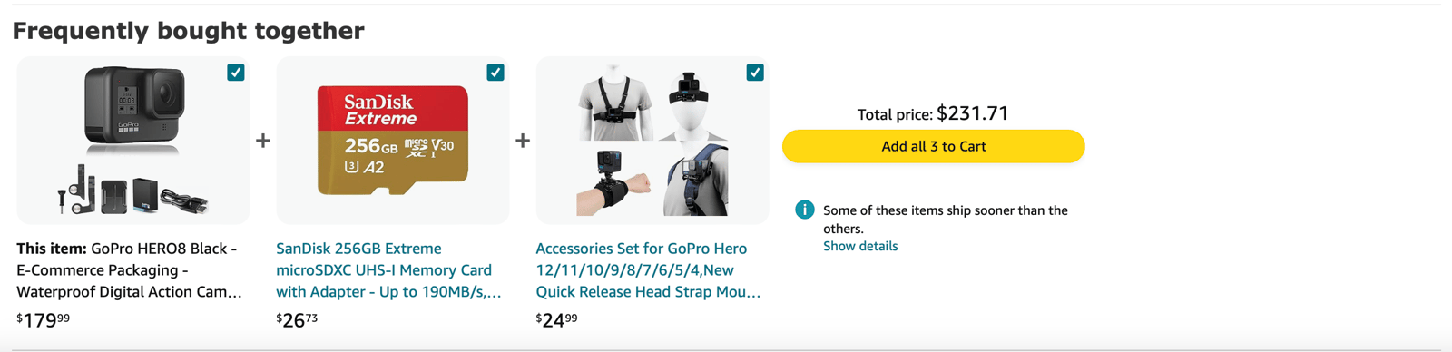 Amazon frequently bought together example