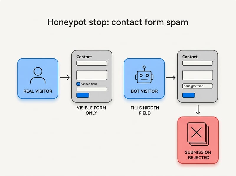 How does a honeypot stop Shopify contact form spam?