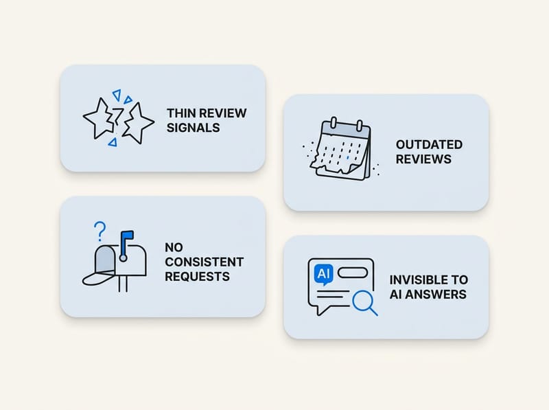 What review problems stop Shopify stores from appearing in AI answers?