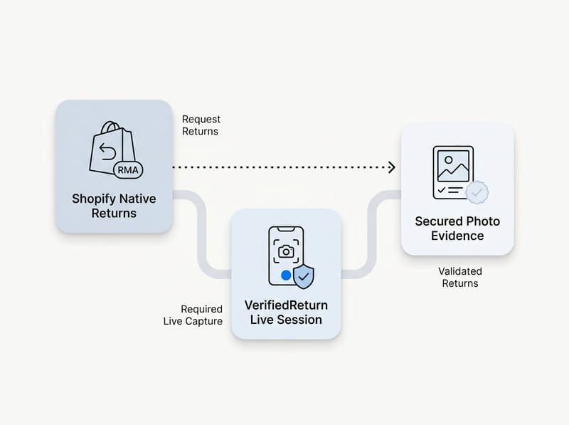 How does VerifiedReturn fill Shopify's photo-upload gap?