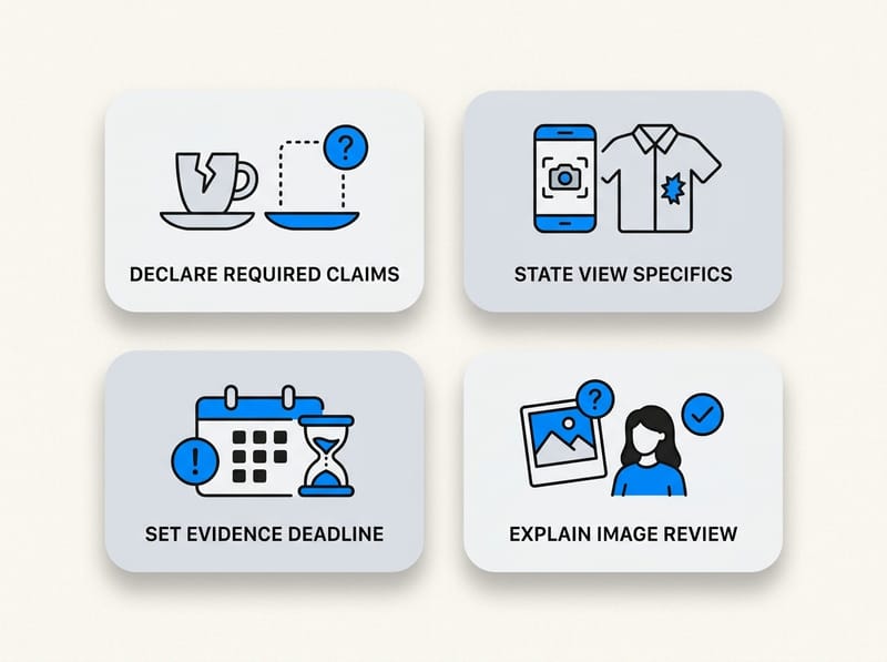 How should I write a photo requirement in my return policy?