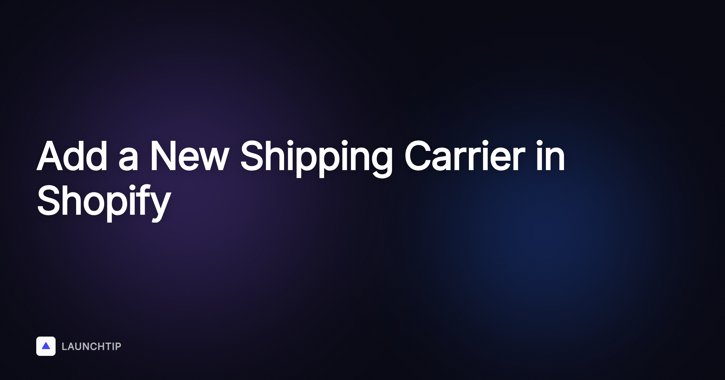 Como Adicionar uma Nova Transportadora de Envio na Shopify