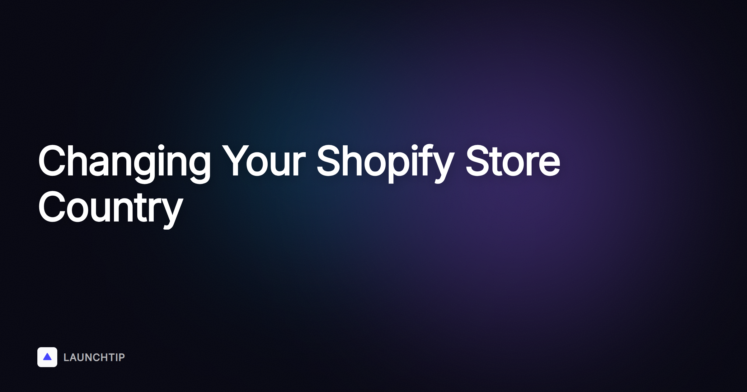 Como alterar o país em que sua loja Shopify está sediada
