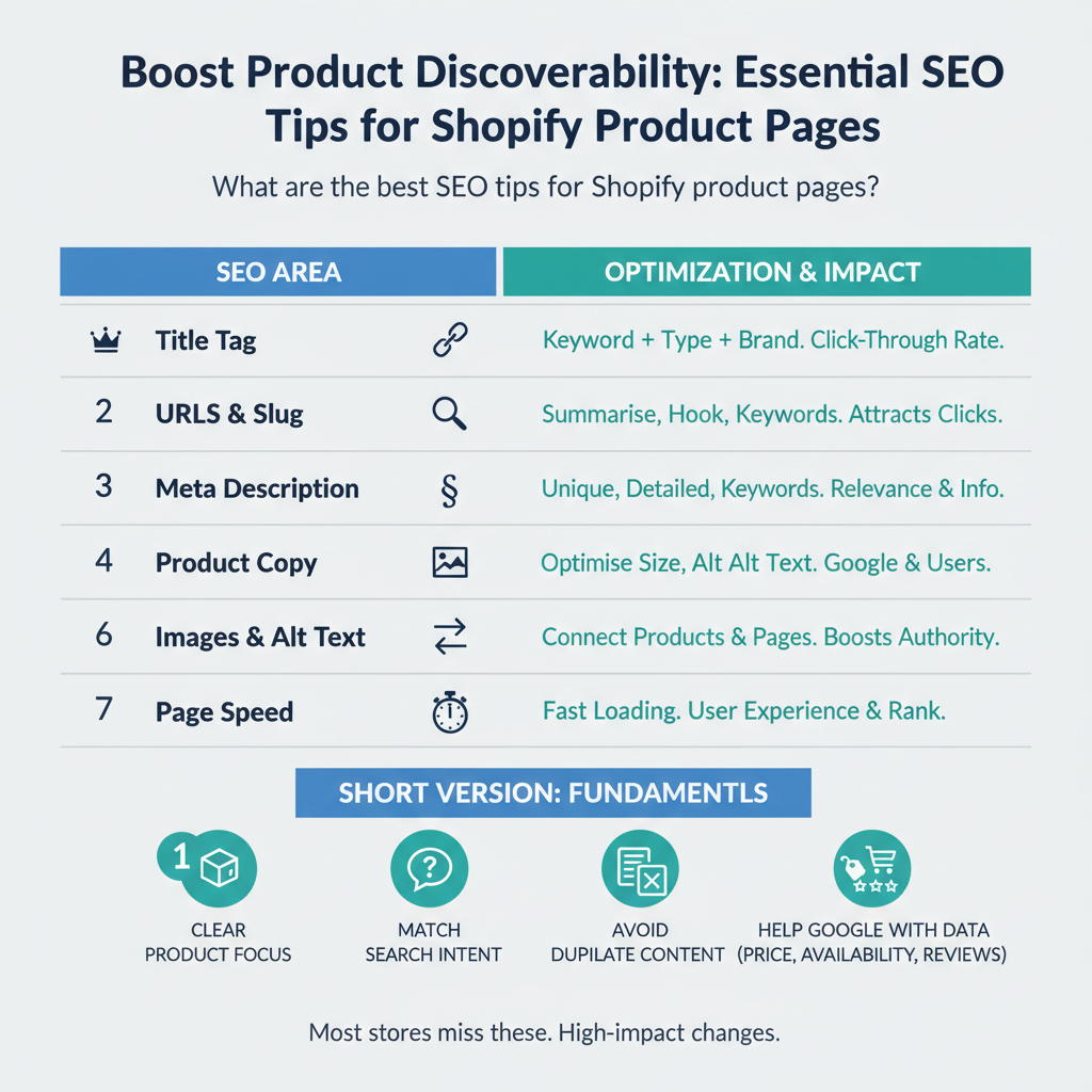 Was sind die besten SEO-Tipps für Shopify-Produktseiten?