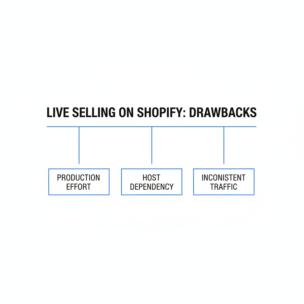 ¿Cuáles son las mayores desventajas de vender en vivo en Shopify?