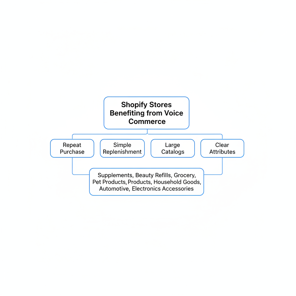 Quels types de boutiques Shopify profitent le plus du commerce vocal ?