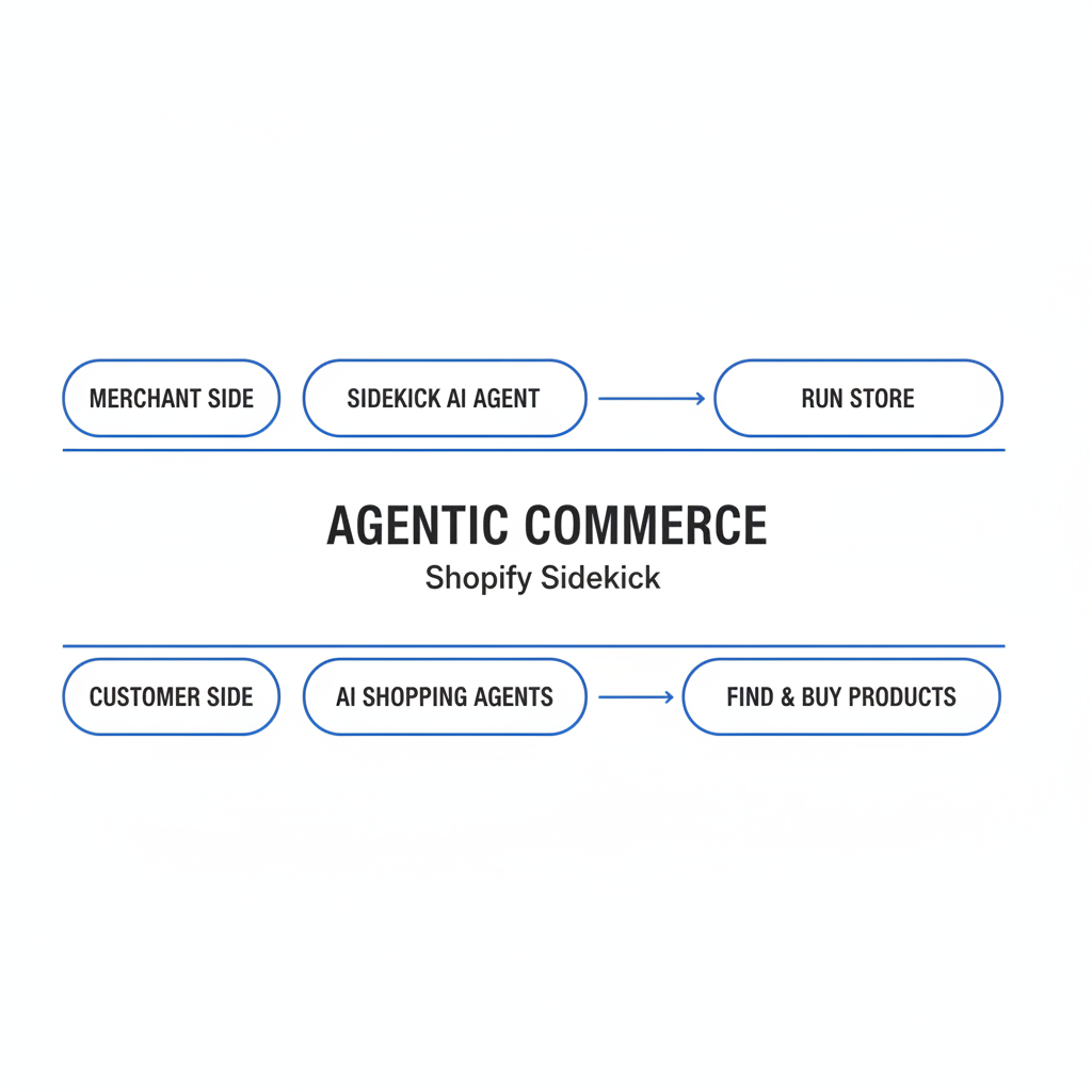 O que é o comércio agêntico com Shopify Sidekick?