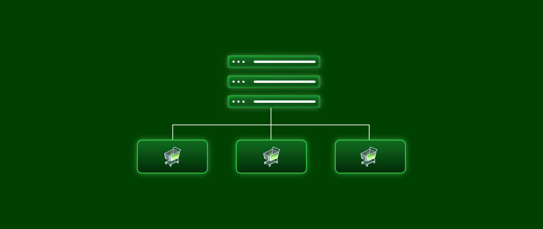 Ilustración que representa la computación edge en retail y el rendimiento del escaparate de Shopify