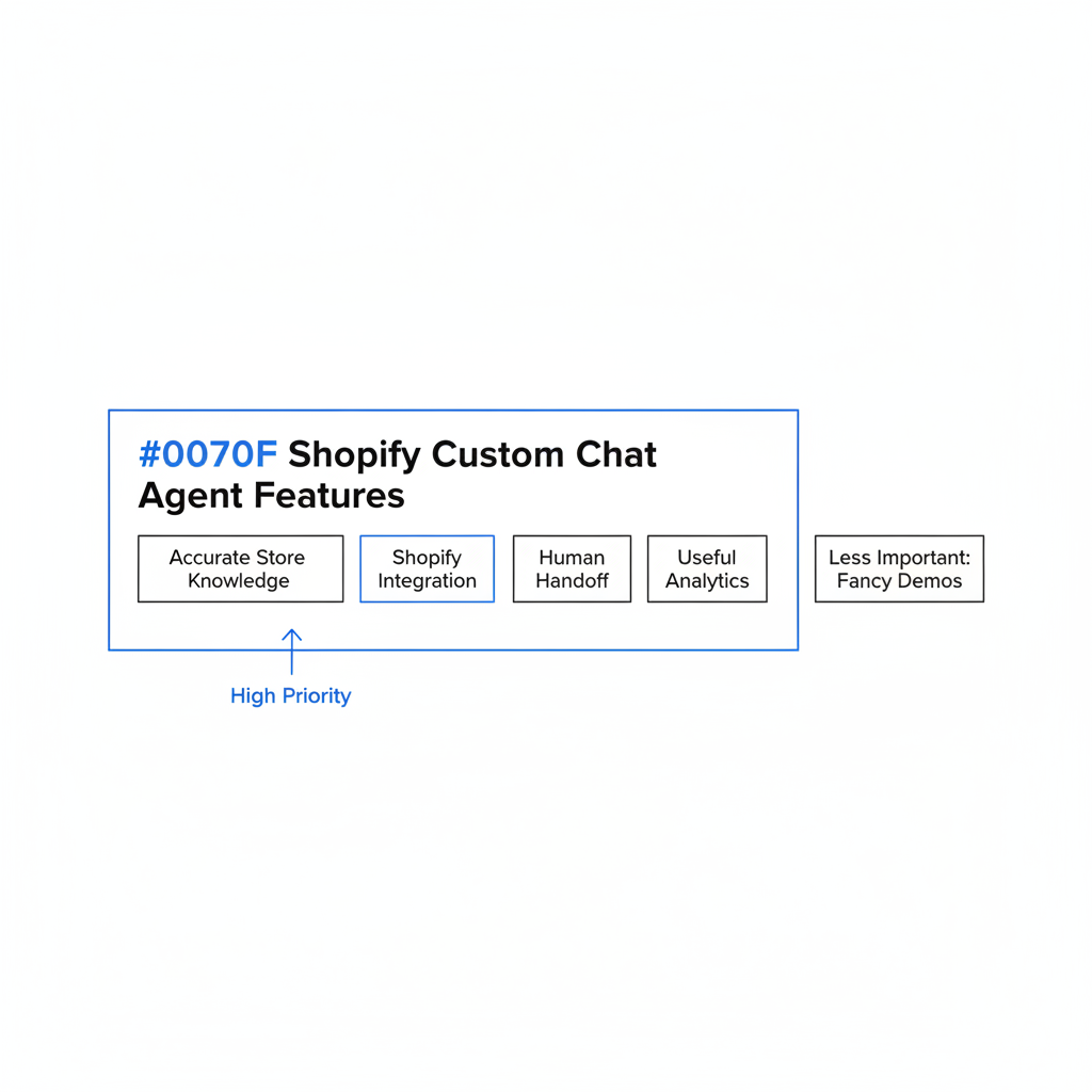 Which features matter most in a Shopify custom chat agent?