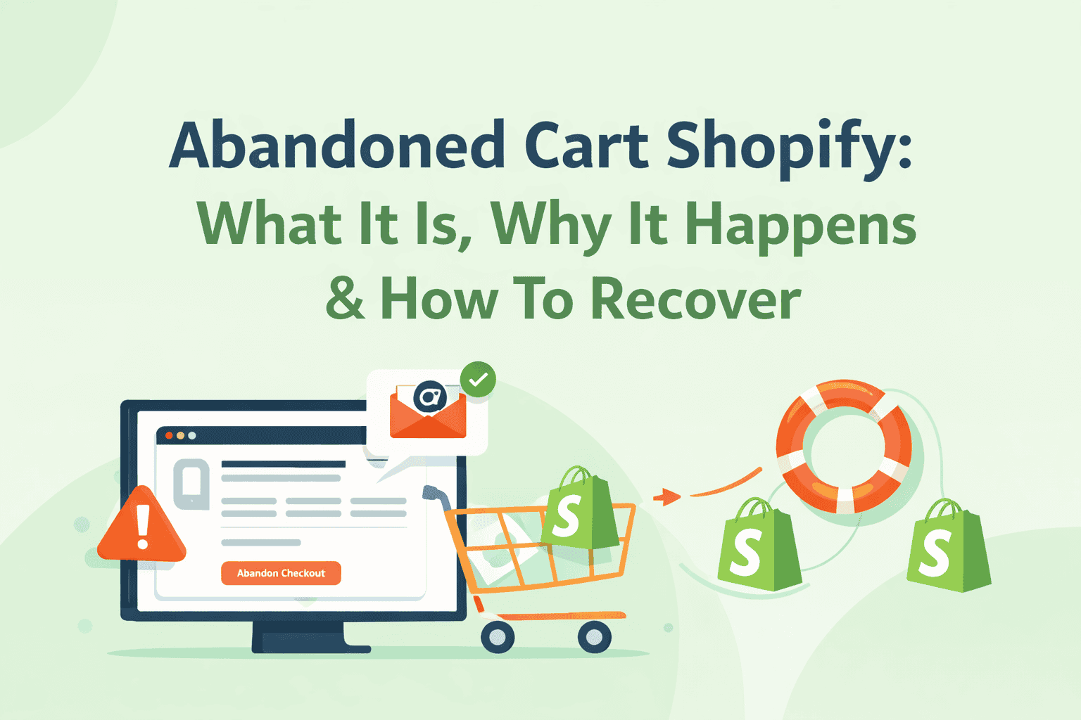 Illustratie van herstel van verlaten winkelwagens in Shopify