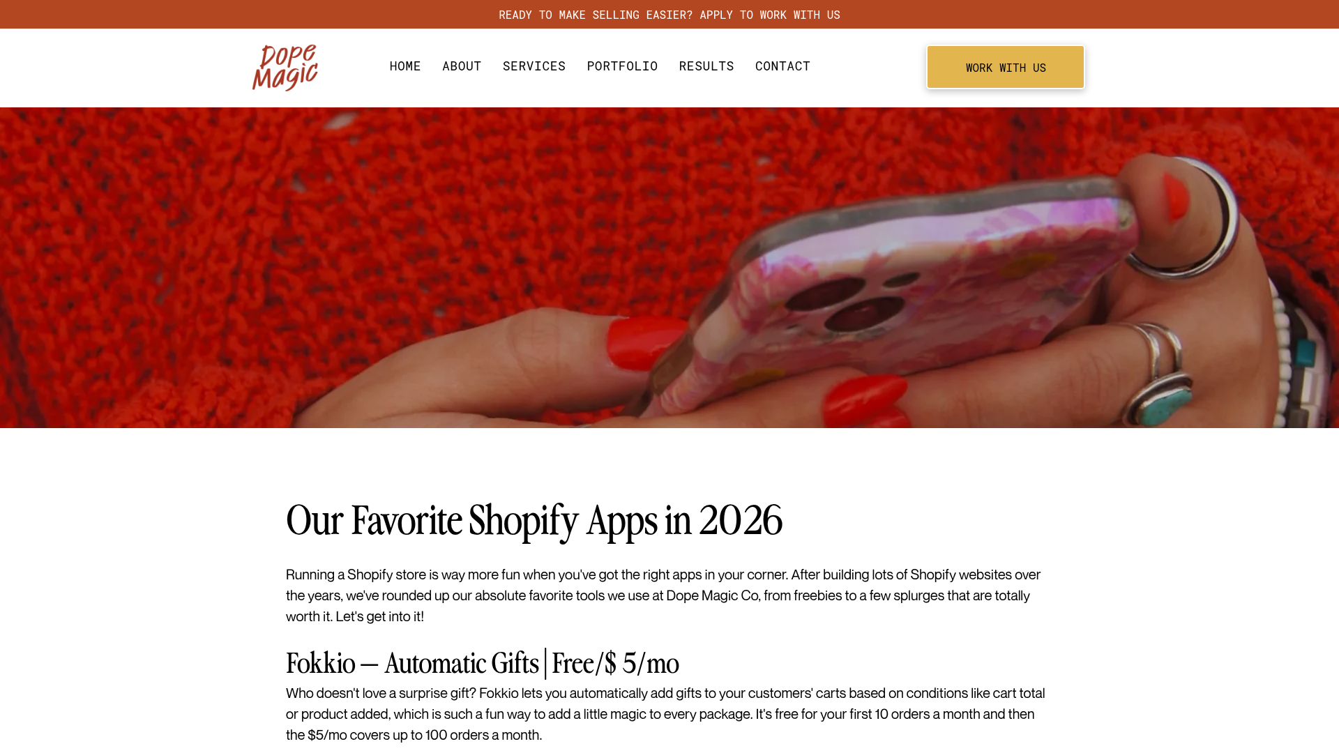 Shopify apps blog screenshot