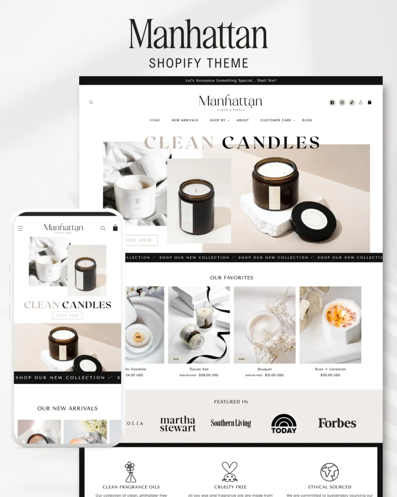 Kerzen-Website-Vorlage für Shopify