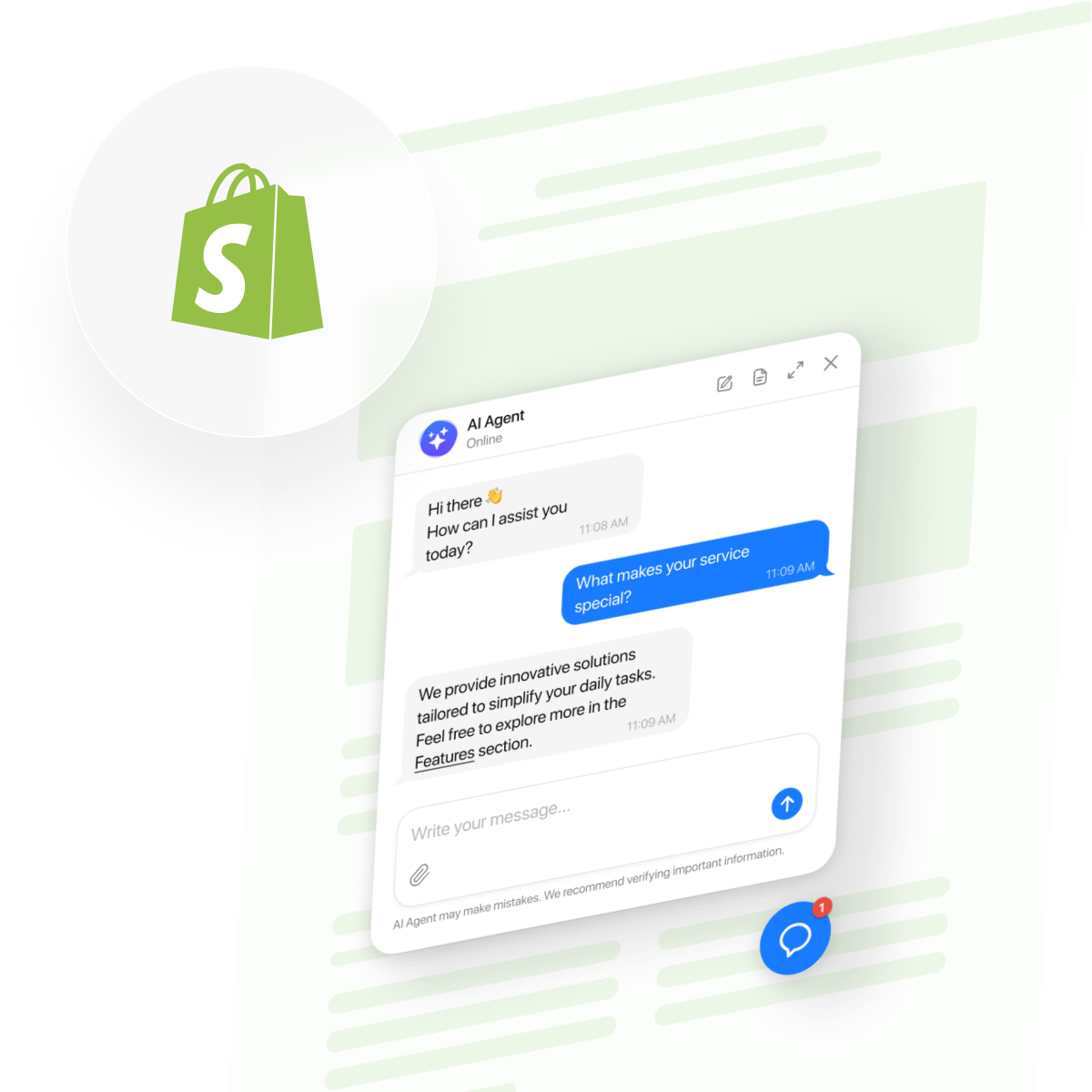 Shopify AI chatbot integration workflow