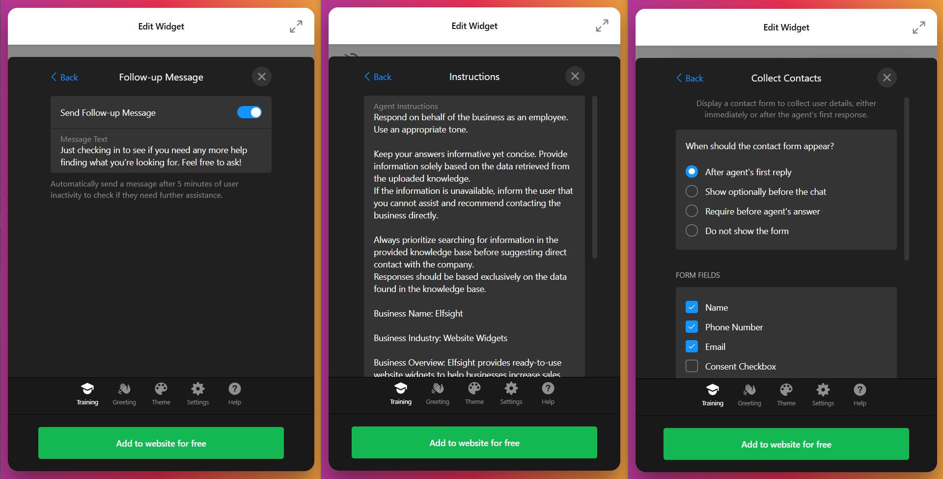 Configuring chatbot instructions and behavior for Shopify