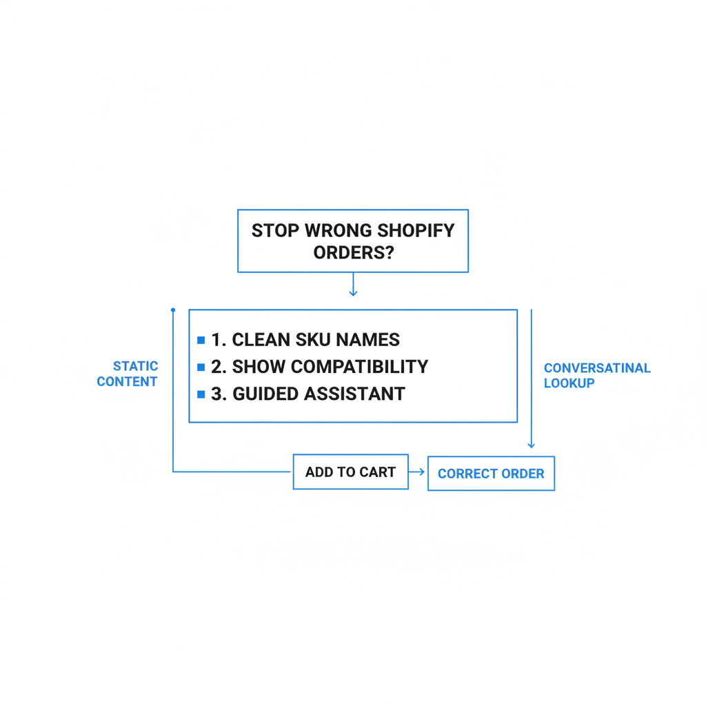 Qual é a melhor forma de impedir pedidos do modelo errado na Shopify?