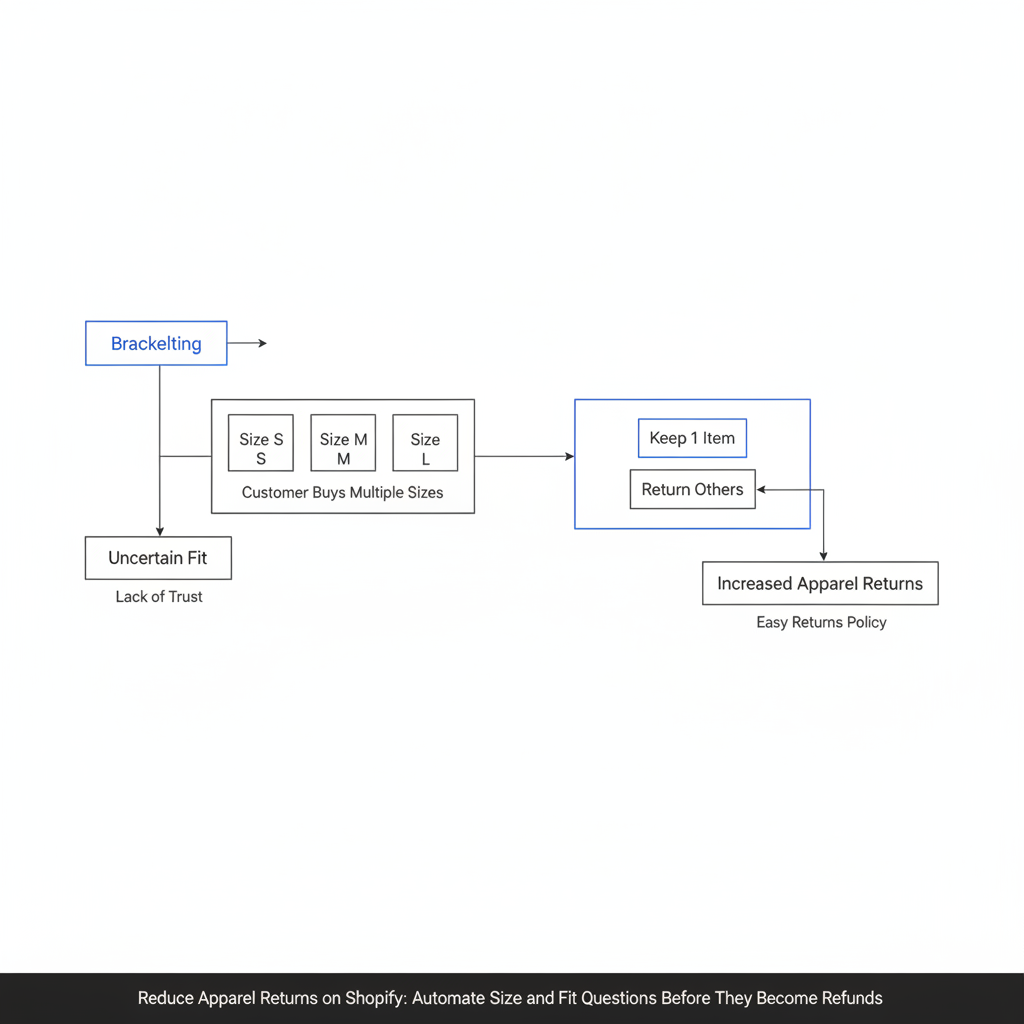 What is bracketing, and why does it increase apparel returns?