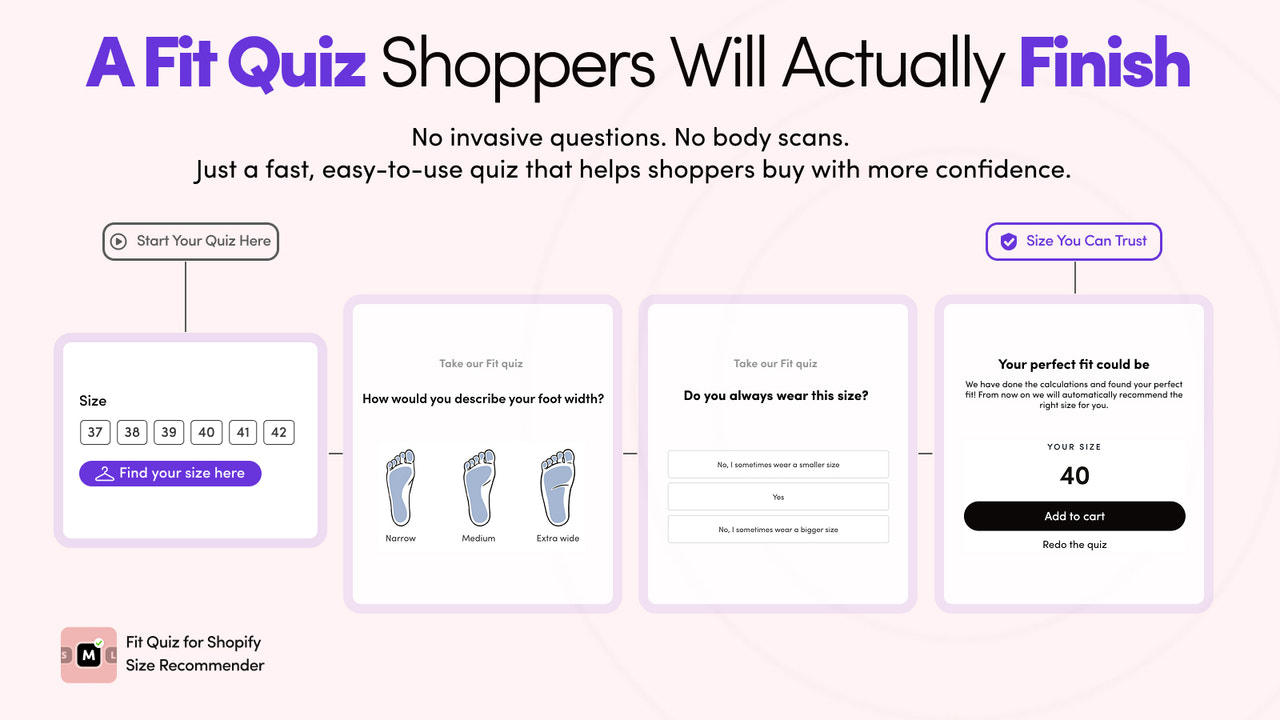 Shopify size recommender interface for reducing apparel returns