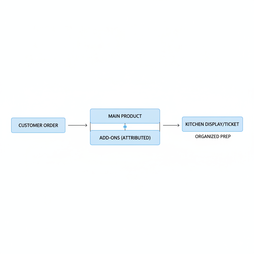 How do I keep restaurant orders organized when customers add multiple extras?