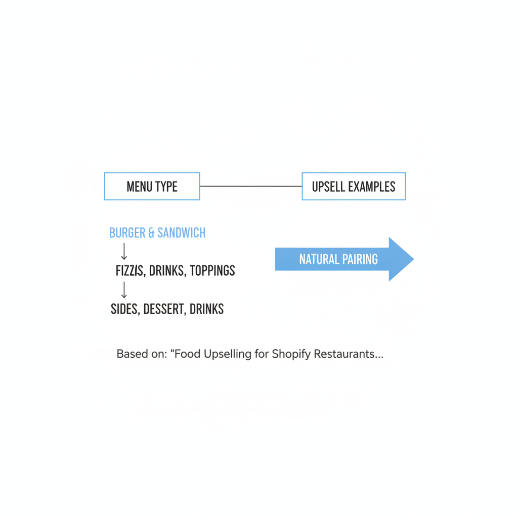 What are good examples of Shopify restaurant upsells by menu type?