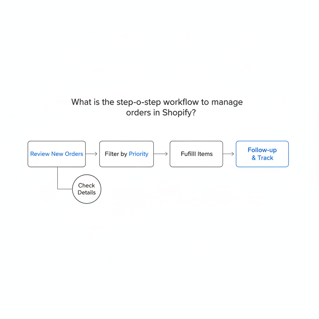 What is the step-by-step workflow to manage orders in Shopify?