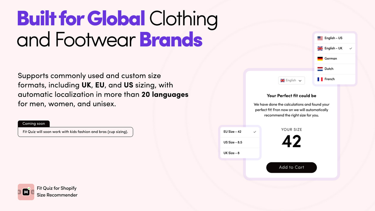 Shopify fit recommendation flow for apparel shoppers