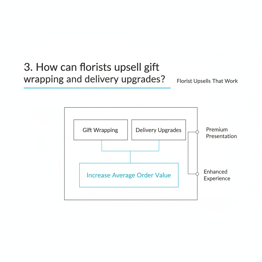 3. How can florists upsell gift wrapping and delivery upgrades?