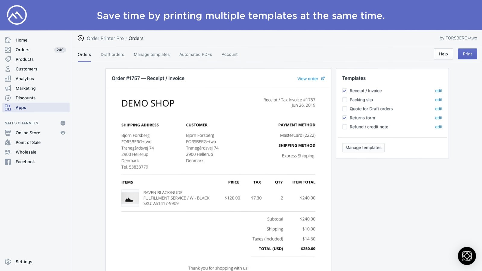 Order Printer Pro Invoice