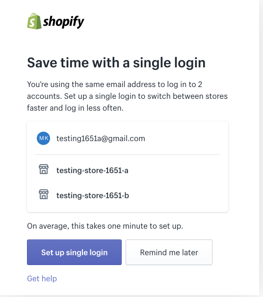 Multiple shopify accounts
