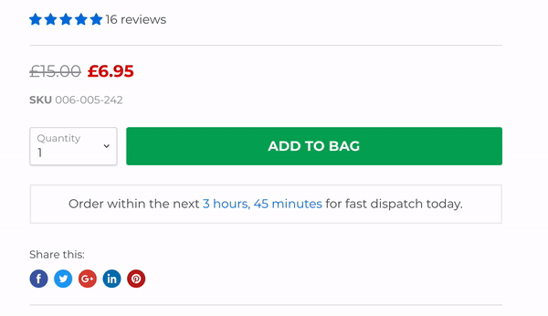Example of a Shopify Add to Cart button shake animation