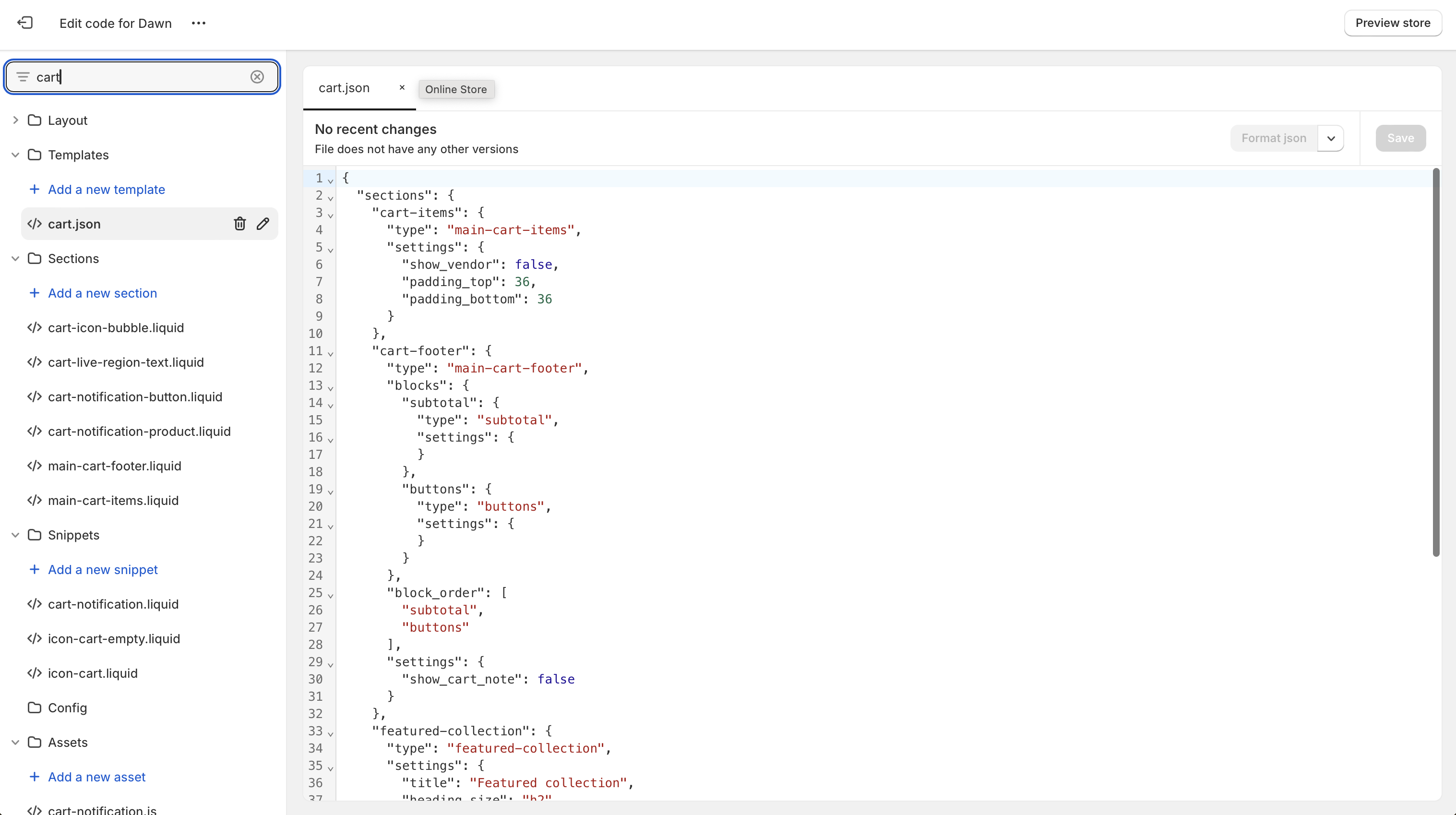 Editing Shopify cart liquid file