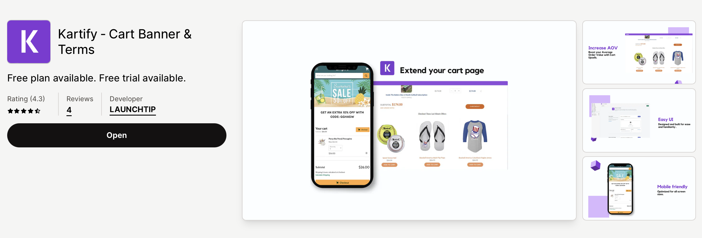 Kartify on the Shopify App Store