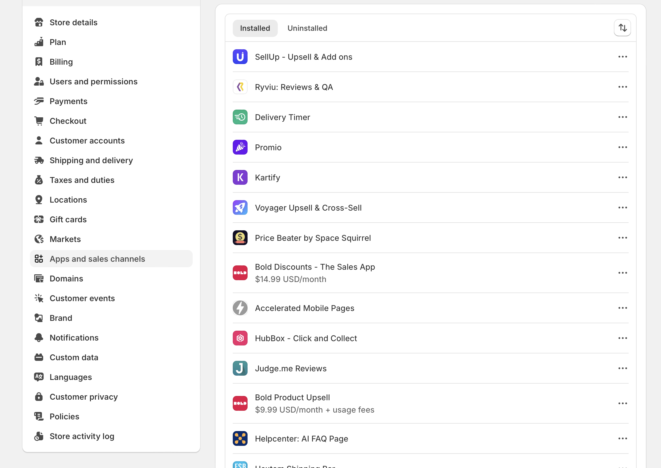 how many apps on shopify store