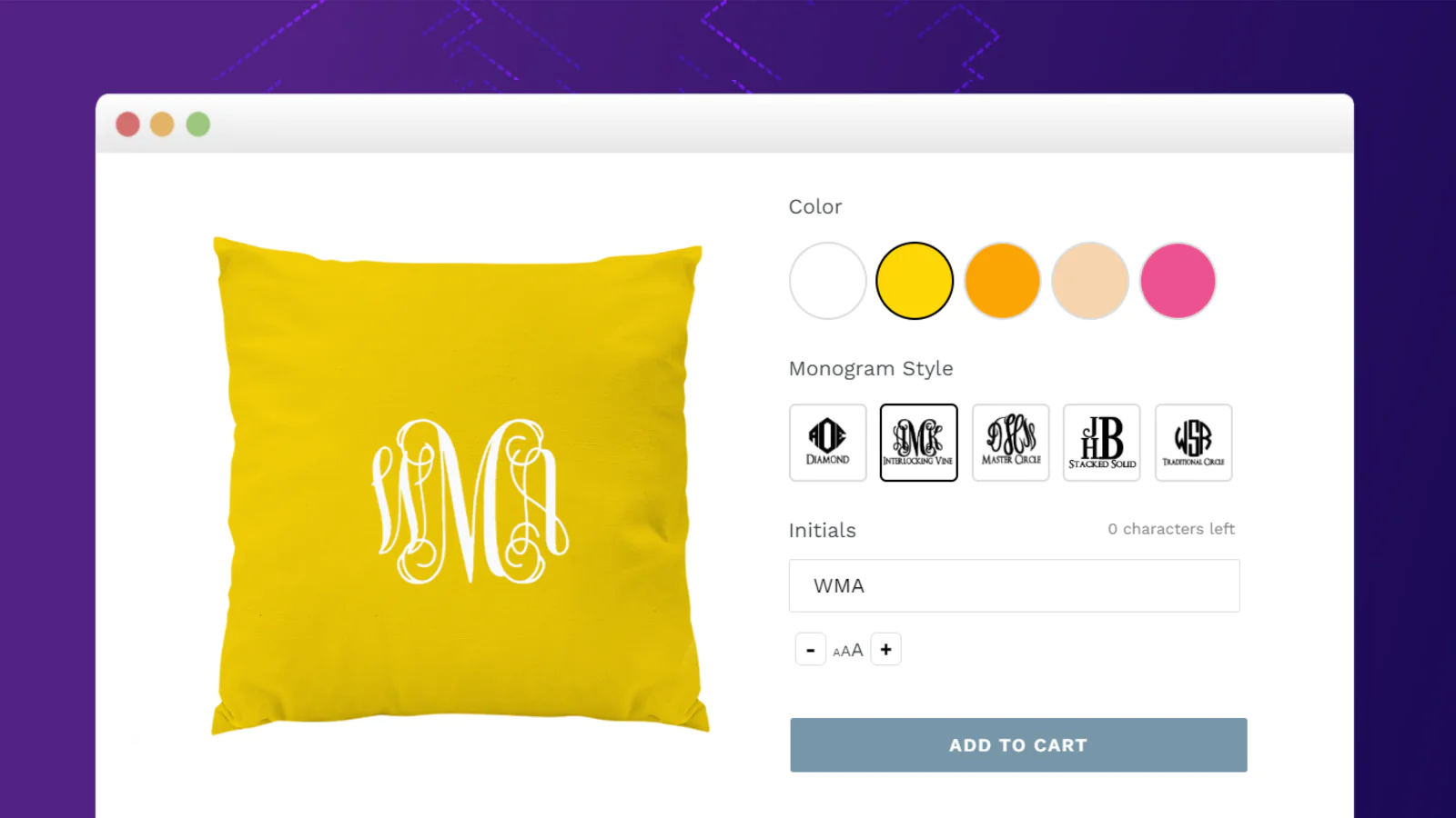 monogram options