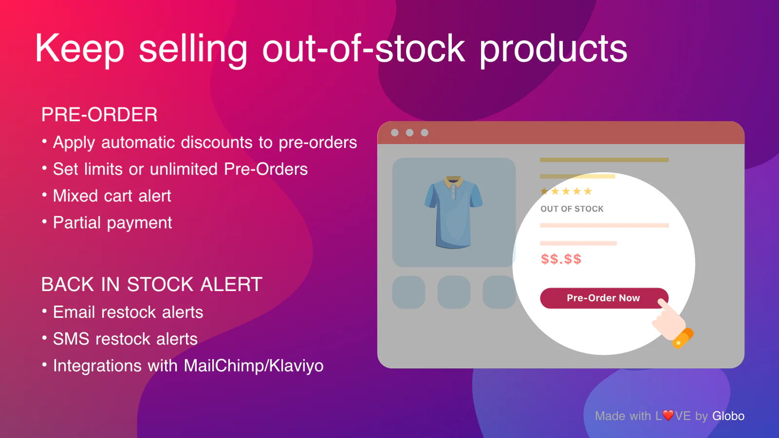 back in stock app