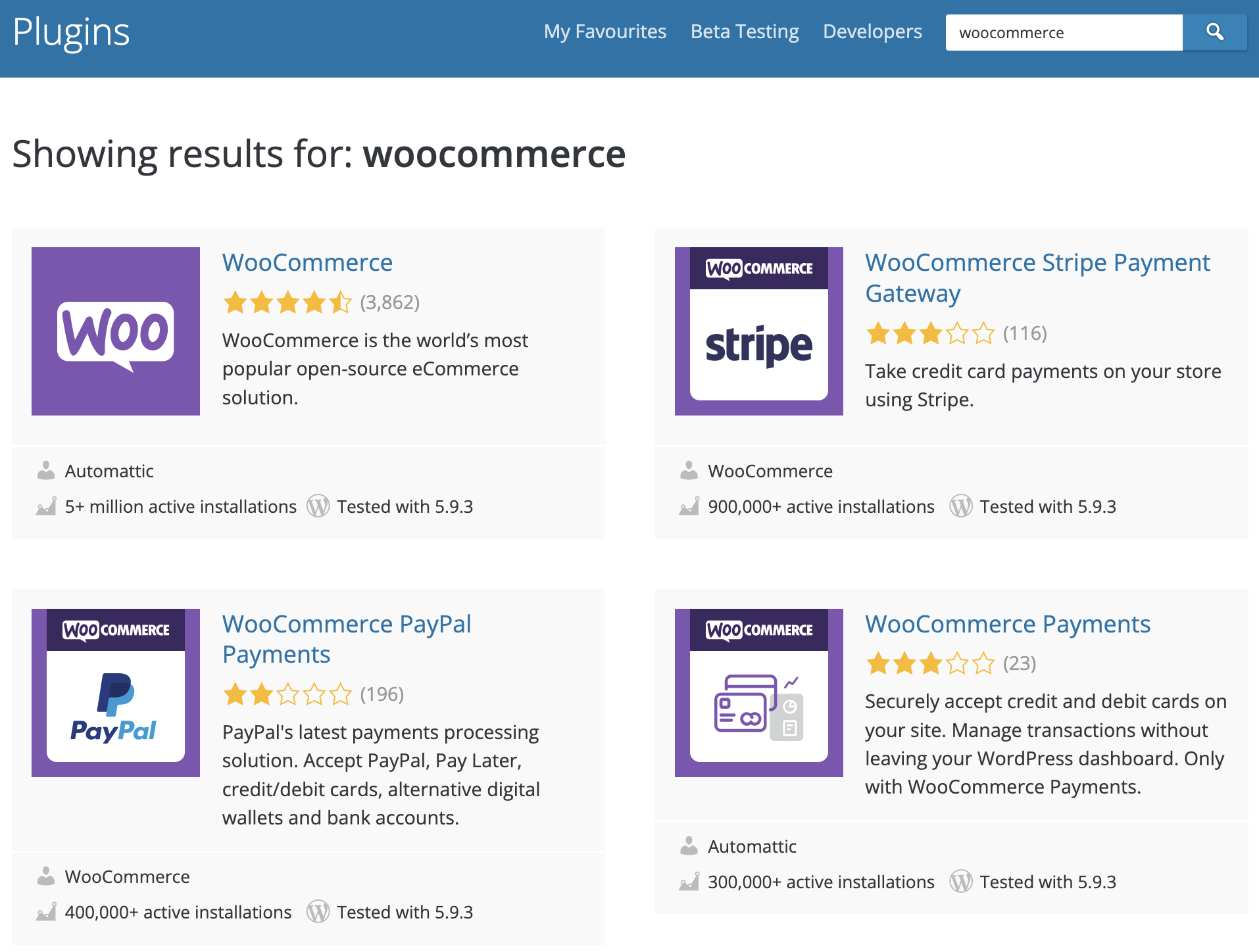 WooCommerce plugins