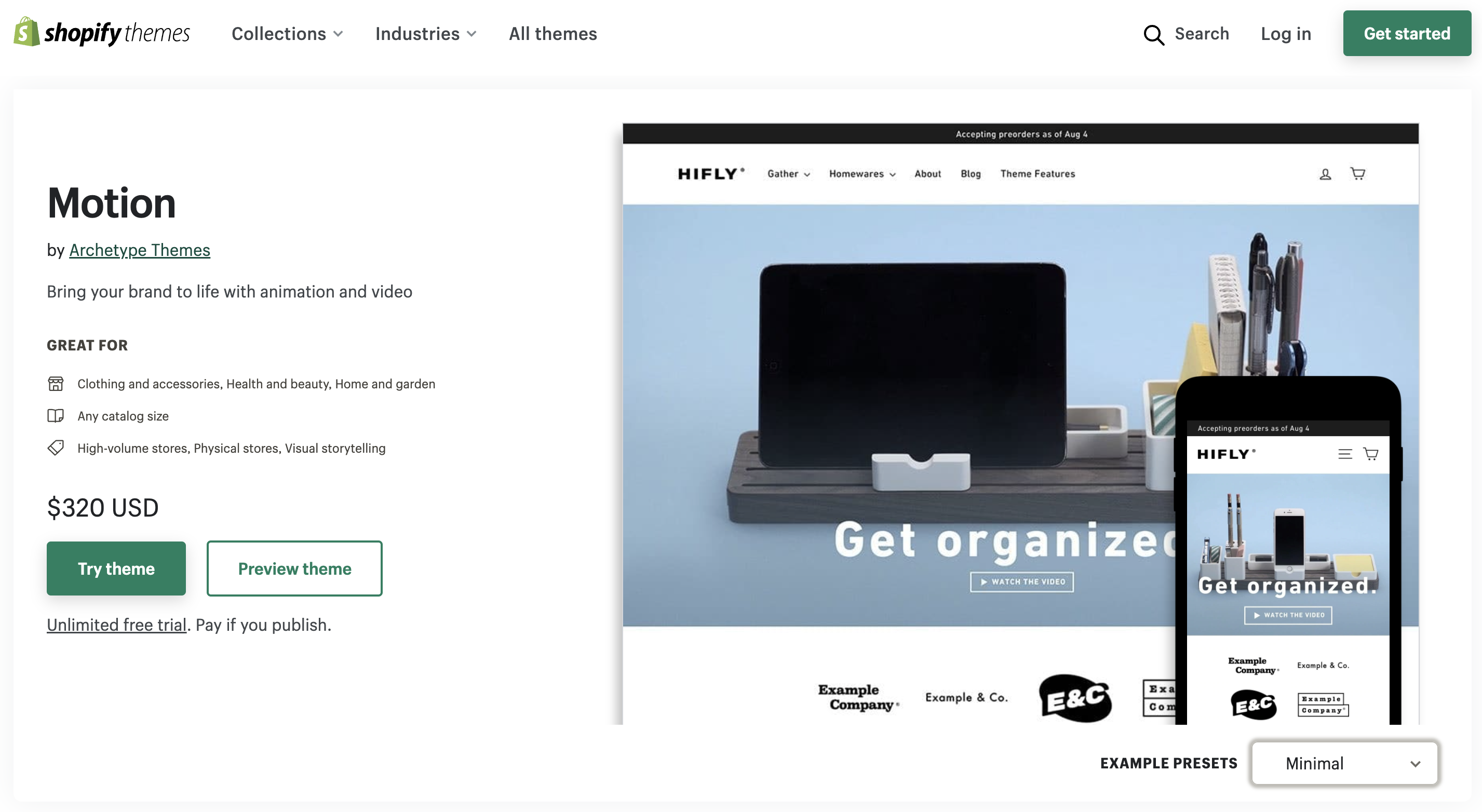 Motion Shopify theme