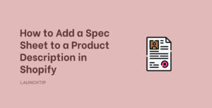 Add spec sheet to product description